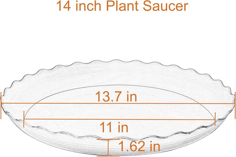 Grjoprt 4 Pack of 14 inch Plant Saucer, Plastic Plant Saucer 14 inch, Heavy Duty Plant Tray for Pots, Plant Saucers for Indoors Planter, Garden Water Plate 12"/13"/14" (Black) - Image 2